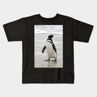 Magellanic Penguin Strolling on the Beach Kids T-Shirt